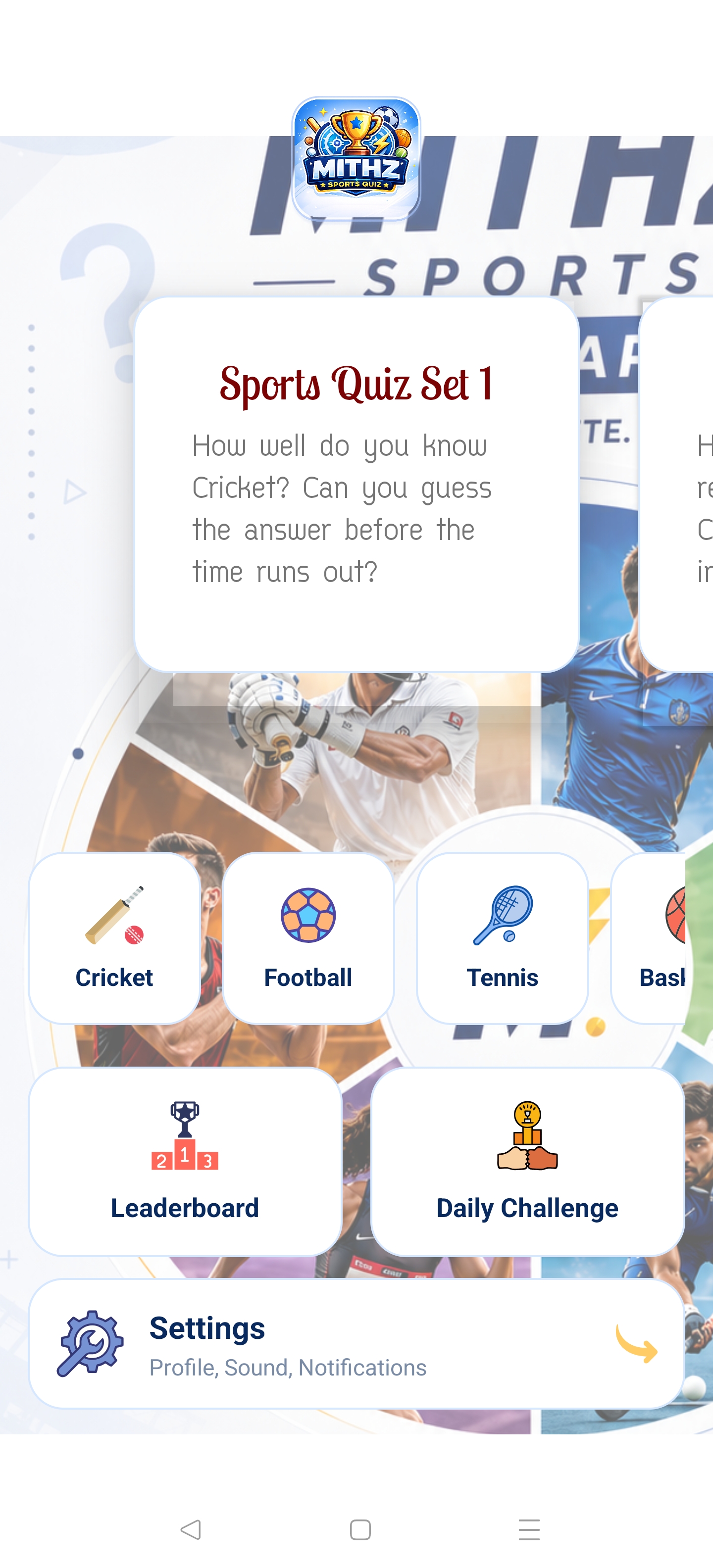 Sports Quiz Android App
